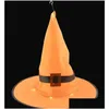 Andere feestelijke feestartikelen Halloween Decoratie heksenhoeden LED -lichten Cap kostuum rekwisieten Outdoor Tree Hangende ornament Home Glow DHQPF