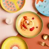 Пластины творческое фруктовое блюдо керамическое салат прекрасная семейная закусочная набор тарелок закусочная