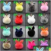 Porte-clés Longes Moelleux Fourrure De Lapin Pompon Porte-clés Femmes Fille Mignon Pompons Porte-clés Puff Ball Porte-clés Femme Bijoux Fête Cadeau Dhmvm