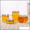 Packing Bottles 17 Oz Empty Clear Glass Jars With Brushed Aluminum Lids For Candy Honey Tea And Food Container Drop Delivery Office Otbbz