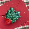 Berets Christmas Holly Wreath Hairpin Clips Party Headbands Festival Acetic Acid Accessories Gifts for Women 2023 230112