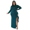 Plus Size Dresses L-5XL Women Clothing 2023 Fall Sleeve High Split Lace Sexig Club Party Long Dress Lady Evening Outfits