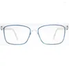 선글라스 프레임 CP052 패션 중간 크기 파란색 블랙 레드 라인 색상 포장 된 사각형 렌즈 모양 광학 안경 스프링 힌지 플라스틱