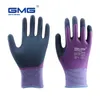 Gants de travail imperméables GMG violet Polyester gris Latex sable sécurité femmes jardin agriculture Construction