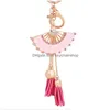 Nyckelringar Pink Blue Chinese Wind Drip Oil Crystal Fan TASSEL CAR NYCKELCHAIN ​​RHINESTONE Women Keyring Wholesale Drop Delivery Jewely DHHFV