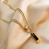 Anhänger Halsketten Gold Silber Farbe Kette Vintage Punk Doppeldecker Pullover Titan Stahl Halskette Für Frauen Schmuck Geburtstagsgeschenk