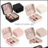 Storage Boxes Bins Box Travel Jewelry Organizer Pu Leather Display Case Necklace Earrings Rings Holder Gift Drop Delivery Home Gar Otekx