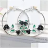 Hoop Huggie Fashion Jewelry Vintage Rose Flower Earrings Circle Drop Delivery DHW4X