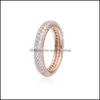 Pierścienie klastra 925 Sterling Sier Pan Ring Rose Gold CE inspiracji z Crystal CZ dla kobiet w przyjęciu weselnym biżuteria 1 751 Q2 DHDCL