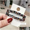 Hårklipp Barrettes Fashion Jewelry Colorf Rhinstone Barrette Clip BB Womens Girls Hairpin Drop Delivery Hairjewelry Dhctn