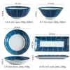 Bowls Japanese Dinnerware Blue And White Porcelain Dinner Plate Pasta Soup Bowl Ramen Noodle Sushi Tray Dishes