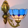 Lampada da parete da 8 pollici in vetro colorato britannico, specchio moderno, comodino da giardino, corridoio, testa singola mediterranea