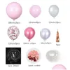 Partydekoration 86 Teile/satz Aron Ballon Garland Arch Kit Baby Rosa Luftballons Konfetti Für Dusche Mädchen Geburtstag Hochzeit Drop Lieferung Dhmay