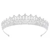 Diadèmes et couronnes de mariage en cristal de couleur argent, couvre-chef de princesse reine en Zircon, accessoires pour cheveux de mariage