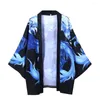 Mäns casual skjortor Fashion Men's Kimono Cardigan Oversize Printed Shirt Mens Manliga kostymkläder japanska