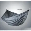 Hammocks Double Lightweight Nylon Hammock Outdoor Parachute Home Bedroom Lazy Swing Chair Beach Campe Backpacking Drop Delivery Gard Dhzxa