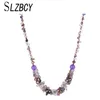 Chains Ethnic Irregular Natural Stone Beads Long Chain Necklace For Women Crystal Multicolour Choker Necklaces Female Fashion Jewelry