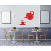 Relojes de pared 3D taza de café tetera pegatinas de espejo acrílico autoadhesivas para el hogar Decoración Para sala de estar pegatina 230111