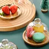 Plates Cake Mini Dessert Cover Plate Dome Traystandwooden Bell Lid Display Candyminiature Covers Cloche Holder Screen Cupcake Wood