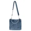 Bolsos de noche Bolso de mujer Jeans FLAP Vintage Cremallera sólida Cremallera suave Bolso de hombro Pures y Crossbody Chicas de alta calidad