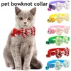 Dog Collars Pet Collar Cute Bow Tie For Puppy Kittn Adjustable Colorful Chihuahua Teddy Necklace Elastic Supplies