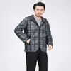 Men's Leather & Faux Winter Fur Coat Pure Natural Wool One Short Jacket Hooded