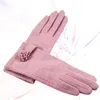 Cinq doigts gants 2023 accessoires pour femmes simple laine écran tactile dames fleurs décoratives cyclisme conduite chaude S621