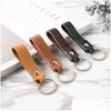 Keychains Lanyards Fashion Cowe Leather Keychain Business Gift Key Chain Car Strap midjeplånbok Keyring Drop Delivery Accessories DHJ8T