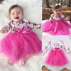 Fille robes infantile barboteuse combinaison bébé body né tulle robe en dentelle vêtements tenue filles vêtements floraux