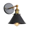 Duvar lambası vintage siyah unbrella etek gölgesi metal lambalar edison retro sconce ışıkları