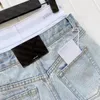 Calça jeans curta com estampa de letra feminina cintura alta primavera verão calça sexy moda respirável