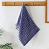 Towel 34x76cm Gauze Cotton Simple Plaid Soft Water Absorbent Double-Sided Terry Bathroom Family Hand