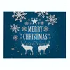 Mats Pads Table Christmas Kitchen Placemat Colored Balls Snowflakes Decorative Waterproof Drink Blue Linen Western Drop Delivery H Dh8Xj