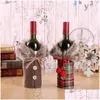 Décorations de Noël bouteille de vin er Merry Decor for Home 2021 NAVIDAD NOEL ORNAMENTS Gift Bonne année 2022 Drop livraison Jardin Dhngz