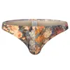 Mutande SMen Slip con stampa floreale sexy Retro Art Sospensorio Intimo G-Stringhe Perizoma Gay Custodia per pene Bikini Perizoma Biancheria intima da uomo