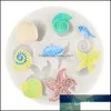 Baking Moulds Cake Decorating Tools Diy Sea Creatures Conch Starfish Shell Fondant Candy Sile Molds Creative Chocolate Mold Drop Del Otktu