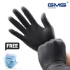 Nitrile Gloves Black 100pcs 4mil Food Grade Waterproof Powder Latex Free Disposable Non-Sterile Exam