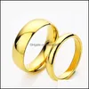 Couple Rings Gold Simple Fashion Fine Jewelry Luxury Golden Engagement Wedding Ring Anniversary Gift Women Men Drop Delivery Dhvxt
