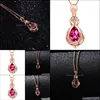 Collane a ciondolo Ruby Pendenti Vintage Fine Wedding Engagement Necklace Bijouterie Imition 925 Sterling Sier Drop Delivery Gioielli Dhvnl