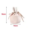 Fête favorise Veet Easter Bunny Bucket Oreilles courtes panier de lapin Dstring Sac de rangement en peluche doux A0111 Drop livraison à la maison Gar Dhimq