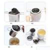 Infusori per tè Pieghevoli Doppi manici Infusore con coperchio Filtro per caffè a maglie fini in acciaio inossidabile Tazza per teiera Appeso Colino per foglie sfuse Dho4E