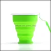 머그잔 새로운 접이식 워터 컵 야외 여행 사인 개폐식 텀블러 텔레스코픽 접을 수있는 컵 200ml 드롭 배달 홈 정원 kitc otsl9