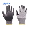 Gants anti-coupures avec paume en mousse de Nitrile noire, haute Performance niveau 5 EN388 ANSI, gants de travail résistants aux coupures pour hommes, 6 paires