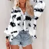 Dames blouses dames shirt losse lange mouw casual dames blouse single breasted down collar 2023 lente herfst mode tops vrouw