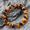 Strand Real Natural Tiger Eyes Bracelet Men Femmes 6/8/10/12/14mm Braclet en pierre Cadeau perlé pour les accessoires de charme d'amant