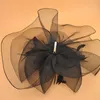 Wedding Hair Jewelry Vintage Bridal Flower Feather Hats Elegant Accessories Bride Net White Fascinator Women's Formal Occasion 230112