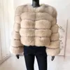 Kvinnors päls faux real coat kvinnor vinter mode fluffig naturlig 60 cm långärmad lyxig varm jacka grossist säljare 230112