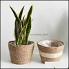 Planters Pots Nordic Handmade St Storage Basket Indoor Outdoor Flower Pot Plant Container Home Living Room Decoration Drop Deliver Otawm