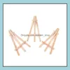 Party Decoration 8X15Cm Natural Wooden Mini Tripod Easel Wedding Painting Small Holder Menu Board Accessoriy Stand Display Holders R Otfxn