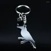 Schlüsselanhänger Gothic Crow Kristall Edelstahl Schlüsselbund Frauen Silber Farbe Vogel Schlüsselanhänger Schmuck Acero Inoxidable Joyeria Mujer K555S06